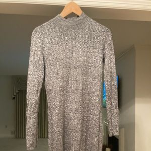 Beautiful gray sweater dress for winter time.